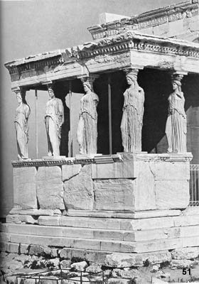 Marble statues  Erechtheion Athens: "Karyatids" 420-410 B.C.  H.2.31.  