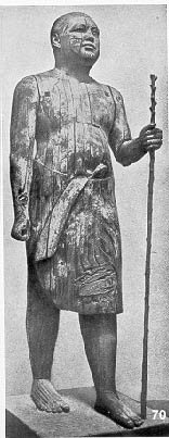 Wooden statue  Egyptian Museum Cairo Ka'aper from Sakkara.  Ca. 2400 B.C.  H.1.10. 