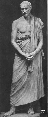 Marble statue  Ny Carlsberg Glyptothek Copenhagen:  Demosthenes (Roman Copy) 300-280 B.C.  H.2.07. 