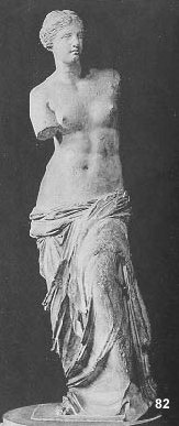Marble statue Louvre Paris: Aphrodite of Melos  2nd - 1st century B.C. H.2.04. 